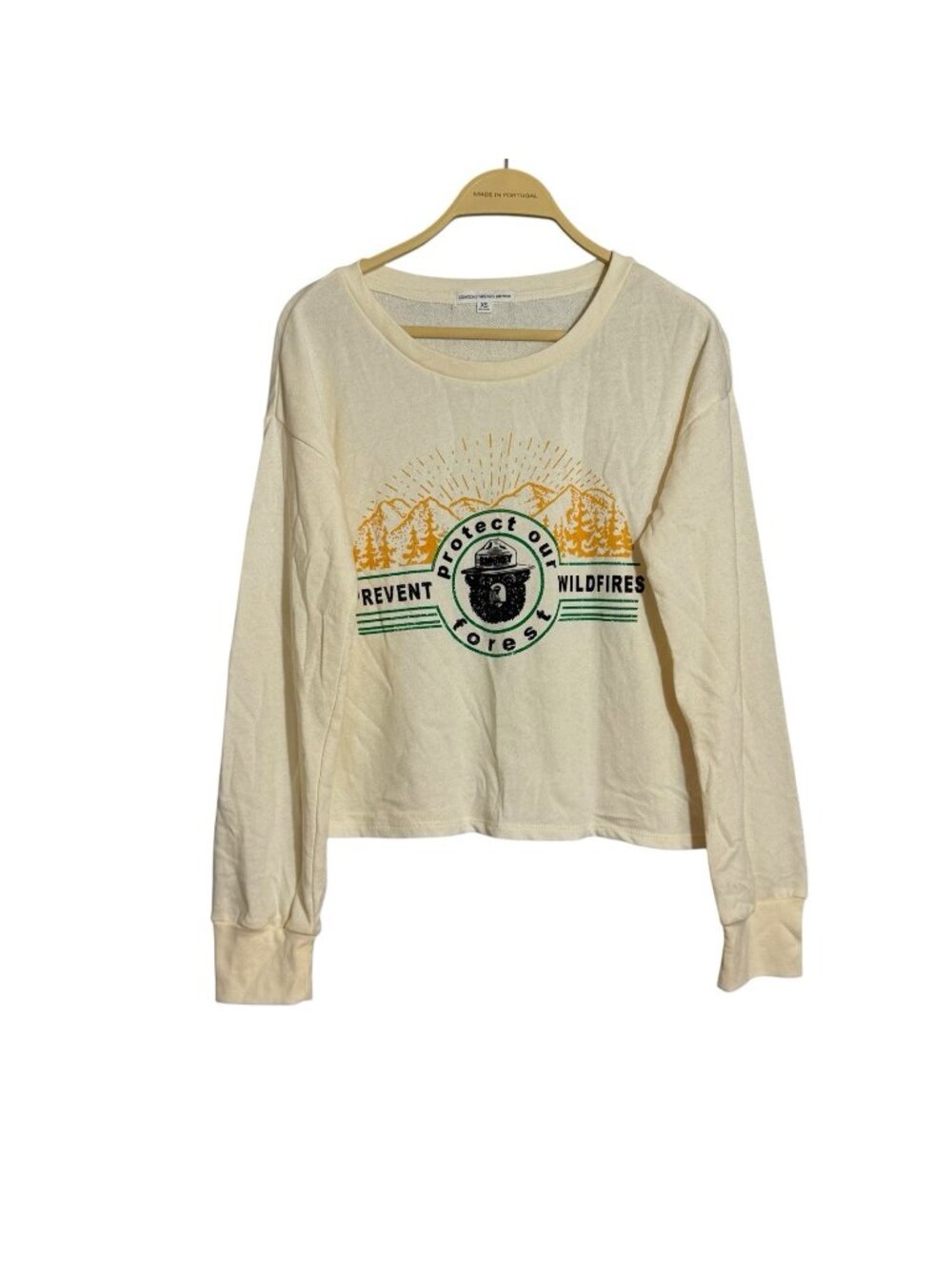 Grayson Threads Smokey Bear Pajama Shirt Top Women Size XS Sleepwear Sweatshirt